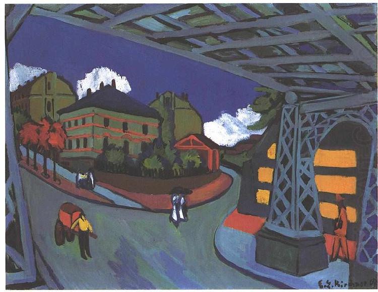 Railway underpass in Dresden, Ernst Ludwig Kirchner